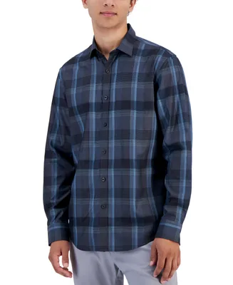 Alfani Men's Lomia Regular-Fit Yarn-Dyed Plaid Dobby Button-Down Shirt, Created for Macy's