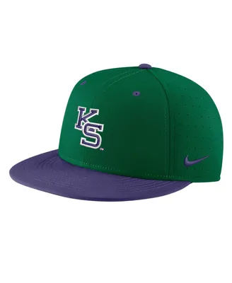 Men's Nike Green Kansas State Wildcats Aero True Baseball Performance Fitted Hat