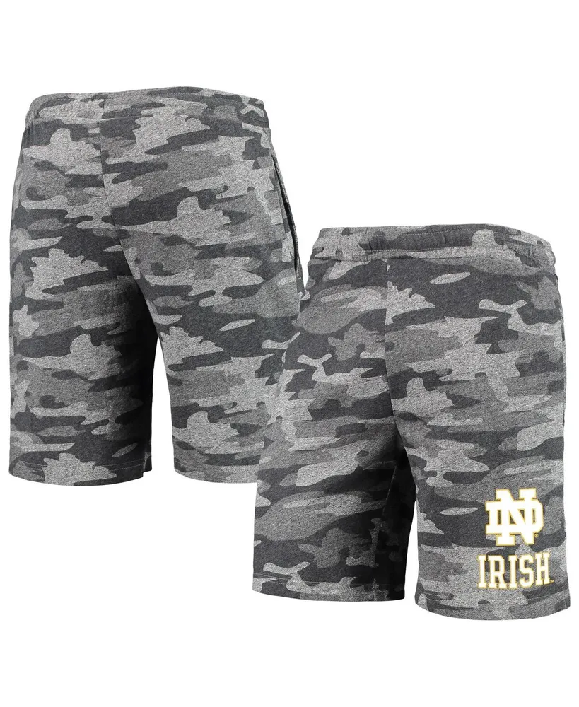 Men's Concepts Sport Charcoal, Gray Notre Dame Fighting Irish Camo Backup Terry Jam Lounge Shorts