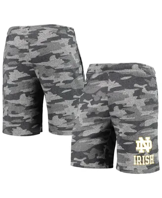 Men's Concepts Sport Charcoal, Gray Notre Dame Fighting Irish Camo Backup Terry Jam Lounge Shorts