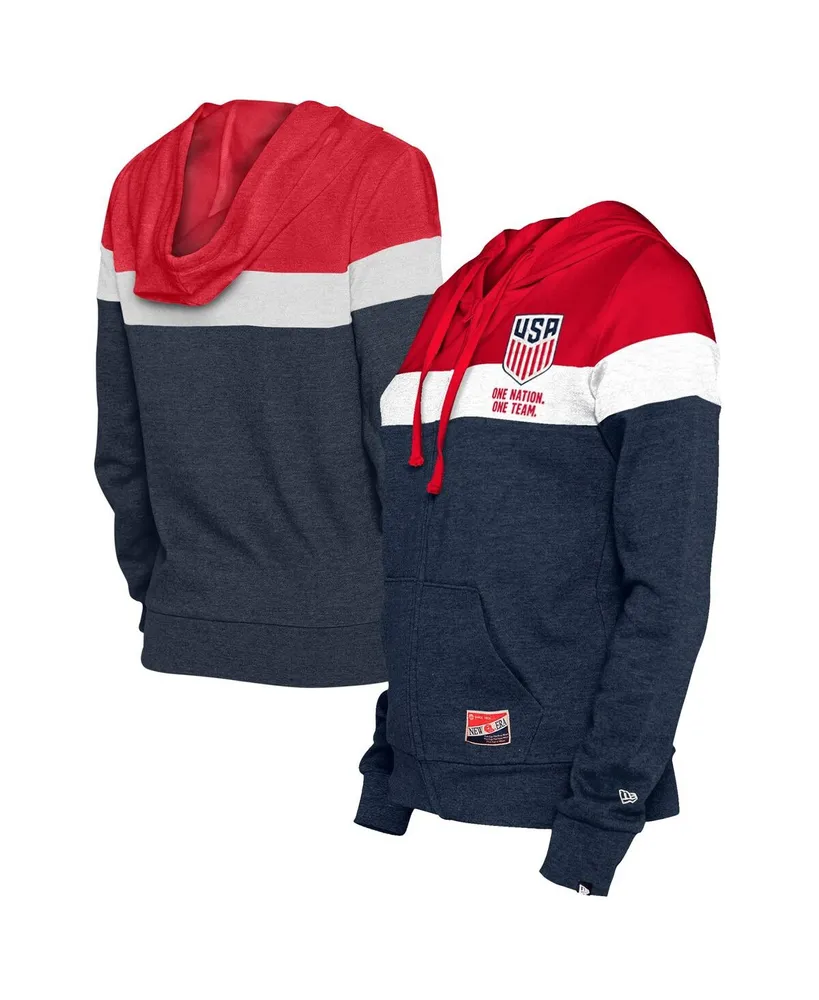 Women's New Era Navy Uswnt Throwback Full-Zip Hoodie Jacket