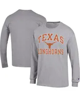 Men's Champion Heather Gray Texas Longhorns High Motor Long Sleeve T-shirt