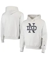 Men's Champion Heathered Gray Notre Dame Fighting Irish Team Vault Logo Reverse Weave Pullover Hoodie