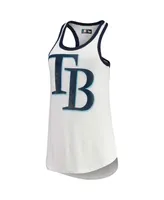 Women's G-iii 4Her by Carl Banks White Tampa Bay Rays Tater Racerback Tank Top