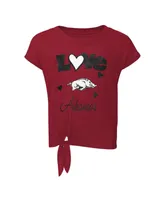 Toddler Girls Cardinal, Black Arkansas Razorbacks Forever Love Team T-shirt and Leggings Set