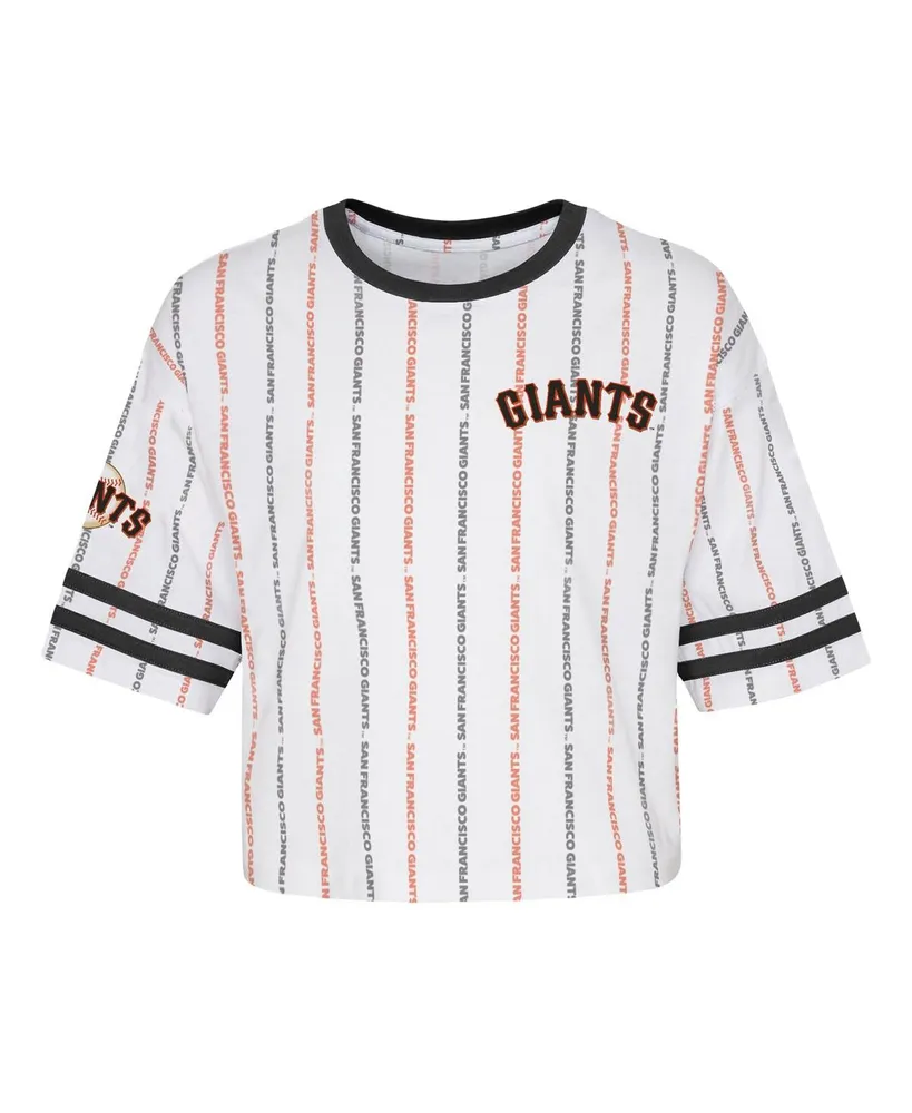 Big Girls White San Francisco Giants Ball Striped T-shirt
