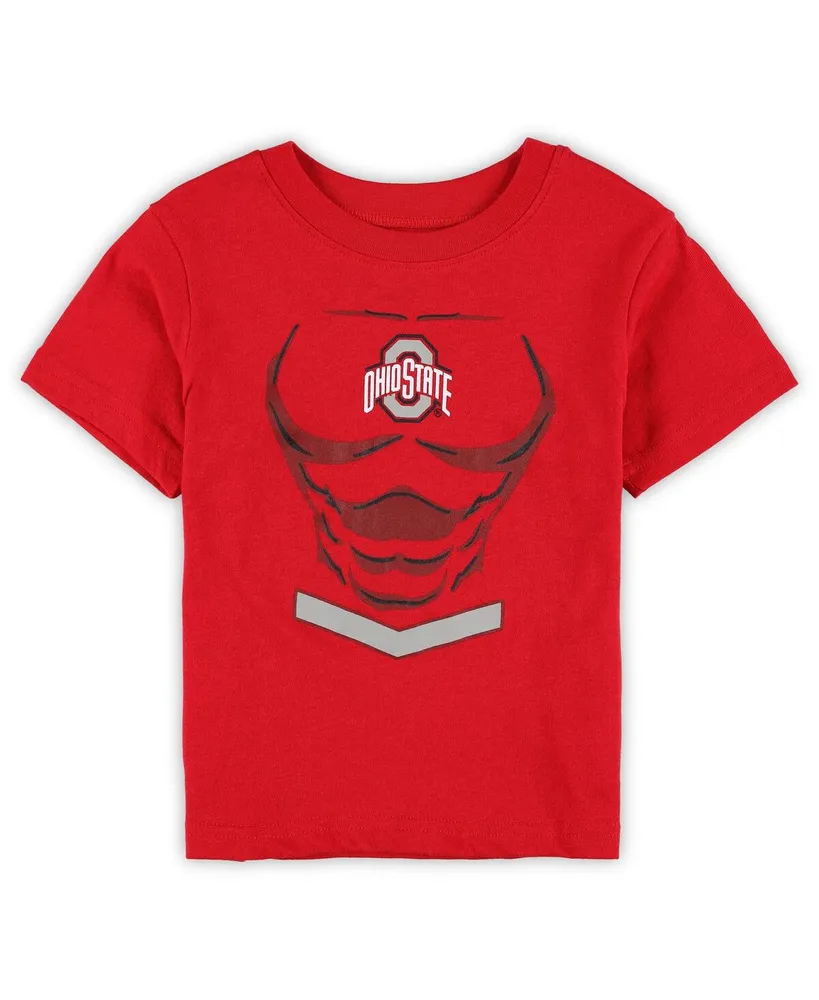 Toddler Boys and Girls Champion Scarlet Ohio State Buckeyes Super Hero T-shirt