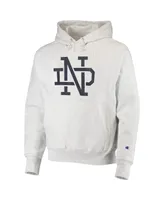 Men's Champion Heathered Gray Notre Dame Fighting Irish Team Vault Logo Reverse Weave Pullover Hoodie