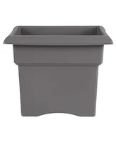 Bloem Veranda Deck Box Planter Square VER18908, Charcoal Gray, 18"