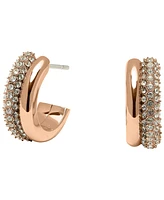 Olivia Burton 18K Gold-Plated Crystal Hoop Earrings