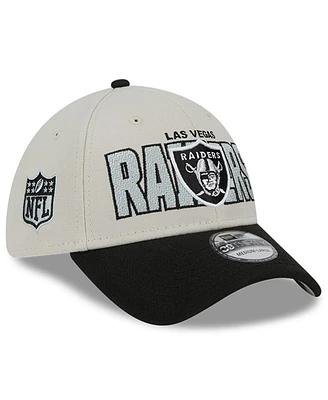 Men's New Era Stone, Black Las Vegas Raiders 2023 Nfl Draft 39THIRTY Flex Hat