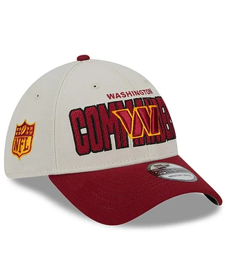 Men's New Era Stone, Burgundy Washington Commanders 2023 Nfl Draft 39THIRTY Flex Hat