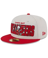 Men's New Era Stone, Red Tampa Bay Buccaneers 2023 Nfl Draft On Stage 59FIFTY Fitted Hat