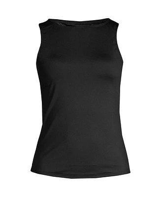 Lands' End Women's Long Chlorine Resistant High Neck Upf 50 Modest Tankini Swimsuit Top