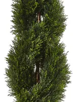 Nearly Natural 4' Double Pond Cypress Uv-Resistant Indoor/Outdoor 1036-Leaf Spiral Topiary