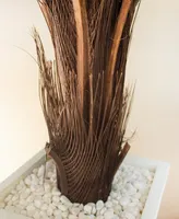 Nearly Natural 4.5' Cycas Uv-Resistant Indoor/Outdoor Artificial Plant in White Tower Planter