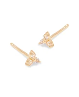 brook & york White Topaz 14K Gold-Plated Vermeil Leighton Earrings