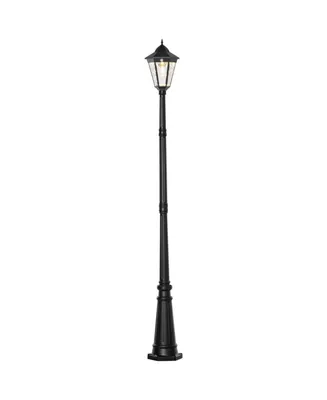 Outsunny 8' Solar Lamp Post Light, Waterproof Aluminum, Motion Activated Sensor Pir, Automatic Outdoor Vintage Street Lamp for Garden, Lawn, Pathway,