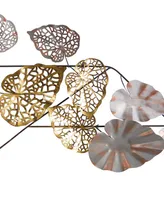 Scattered Leaves Wall Art Decor, 5.5' x 2' - Silver-Tone, Gold