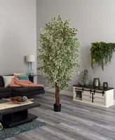 Nearly Natural 7.5' Variegated Mini Ficus Tree