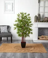 Nearly Natural 5' Bamboo Silk Tree w/ Planter