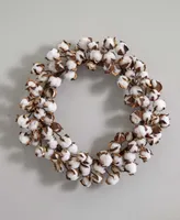 Nearly Natural 20" Cotton Ball Wreath