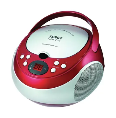Naxa Portable Cd Player with Am/Fm Stereo Radio - Red