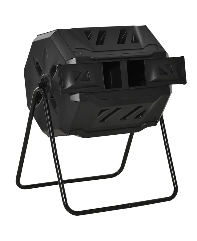 Outsunny 120 Gallon Compost Bin, Large Composter with 80 Vents, Black