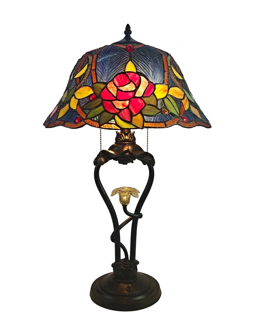 Dale Tiffany Floral Petal Table Lamp with Led Night Light