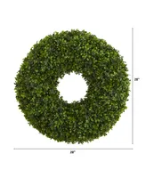 Nearly Natural 28in. Boxwood Artificial Wreath