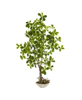 Nearly Natural 4' Schefflera Bonsai Artificial Plant in Planter