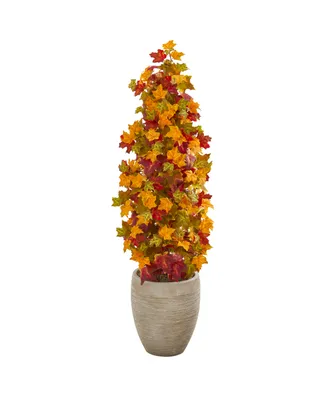 Nearly Natural 42in. Autumn Maple Artificial Tree in Sand Colored Planter