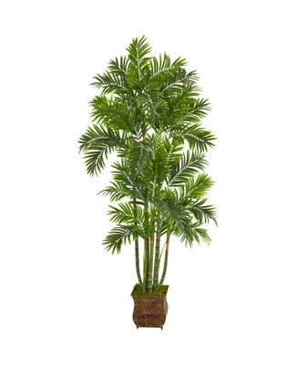 Nearly Natural 70in. Areca Palm Artificial Tree in Metal Planter