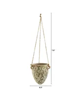 2' Tuscan Hanging Ceramic Scroll Planter