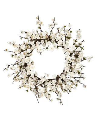 Nearly Natural 24" Plum Blossom Wreath