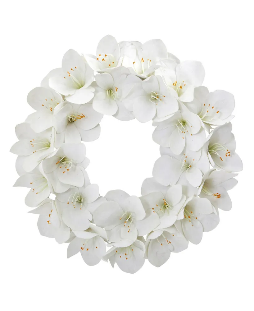 Nearly Natural 24" Amaryllis Artificial Wreath