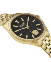 Versus Versace Colonne Men's 3 Hand Quartz Movement and Ion Plating Yellow Gold-Tone Bracelet Watch 45mm