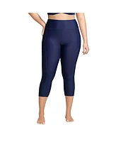 Lands' End Plus Size High Waisted Modest Swim Leggings with Upf 50 Sun Protection