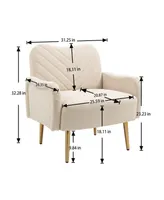 Simplie Fun Velvet Chair, Accent Chair/ Living Room Leisure Chair With Metal Feet