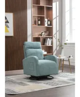 Simplie Fun Upholstered Swivel Glider Rocking Chair For Nursery In Modern Style One Left