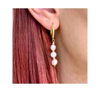 Joey Baby 18K Gold Plated Freshwater Pearls with Rose Gold Beads- Mathilde Earrings For Women