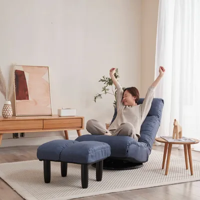 Simplie Fun Floor Chair Single Sofa Reclining Chair Japanese Chair Lazy Sofa Tatami Balcony Reclining Chair