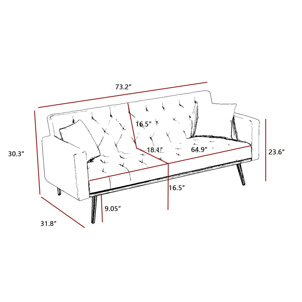 Simplie Fun Convertible Folding Futon Sofa Bed, Sleeper Sofa Couch For Compact Living Space