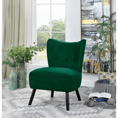 Simplie Fun Unique Style Velvet Covering Accent Chair Button