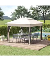 Outsunny 11' x 11' Pop-Up Gazebo Canopy with Carrying Bag, Dark