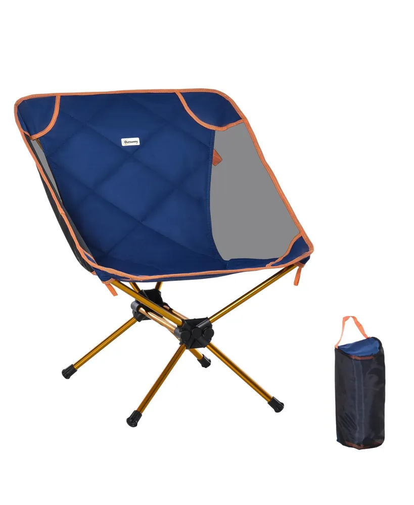 Outsunny Camping Backpack Chair with Padded, Compact Folding