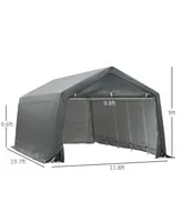 Outsunny 12'x20' Carport Extra Large Upgraded Heavy Duty Car Canopy Truck Suv Boat Shelter w/ Sidewalls Uv