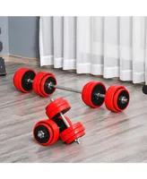 Soozier 66 lb. 2-in-1 Dumbbell Sets Barbell Set Made for Tight Grip, Weight Set Weight Lifting Strength Training Equipment