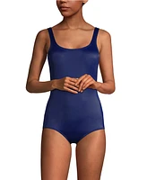 Lands' End Women's Petite Tummy Control Chlorine Resistant Soft Cup Tugless One Piece Swimsuit