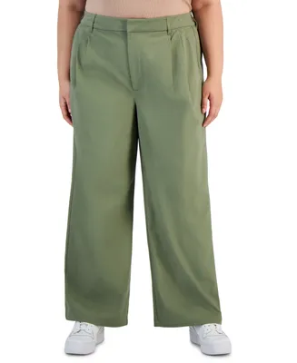 And Now This Trendy Plus Size Wide-Leg Pleated-Waist Pants